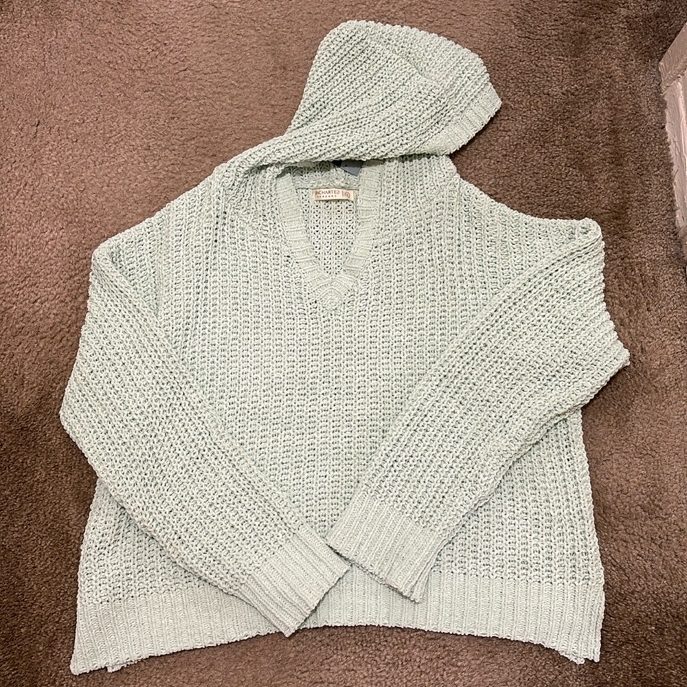Light teal women’s pull over sweater- Size L